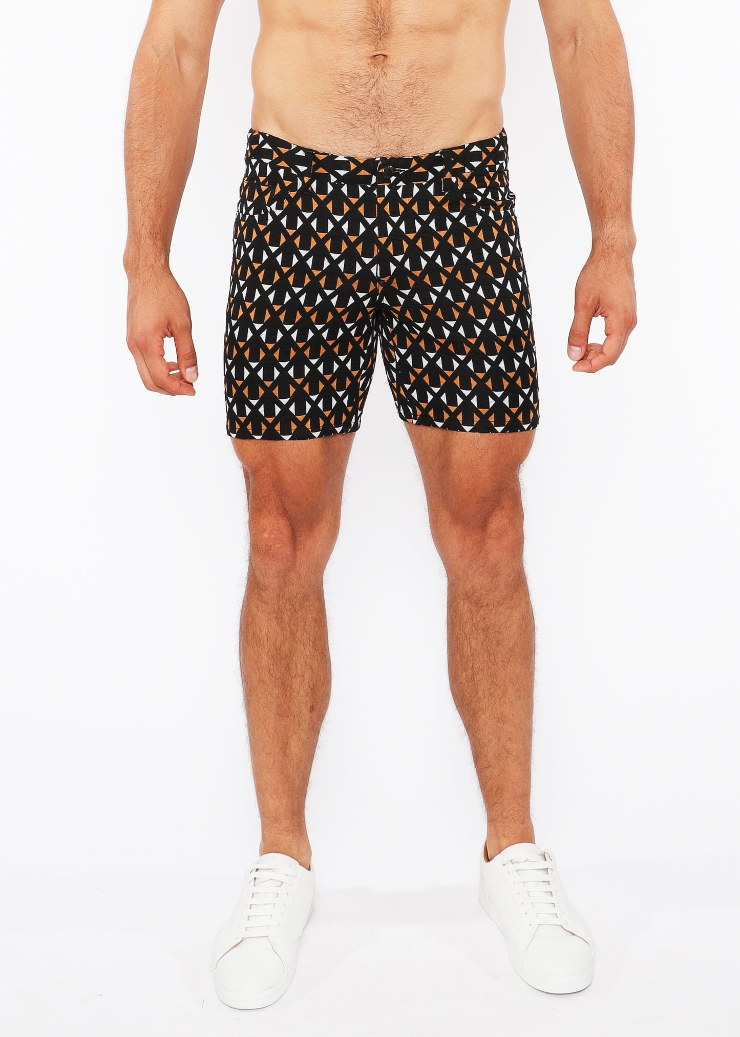 St33le Black/Amber Crosshatch Knit Short