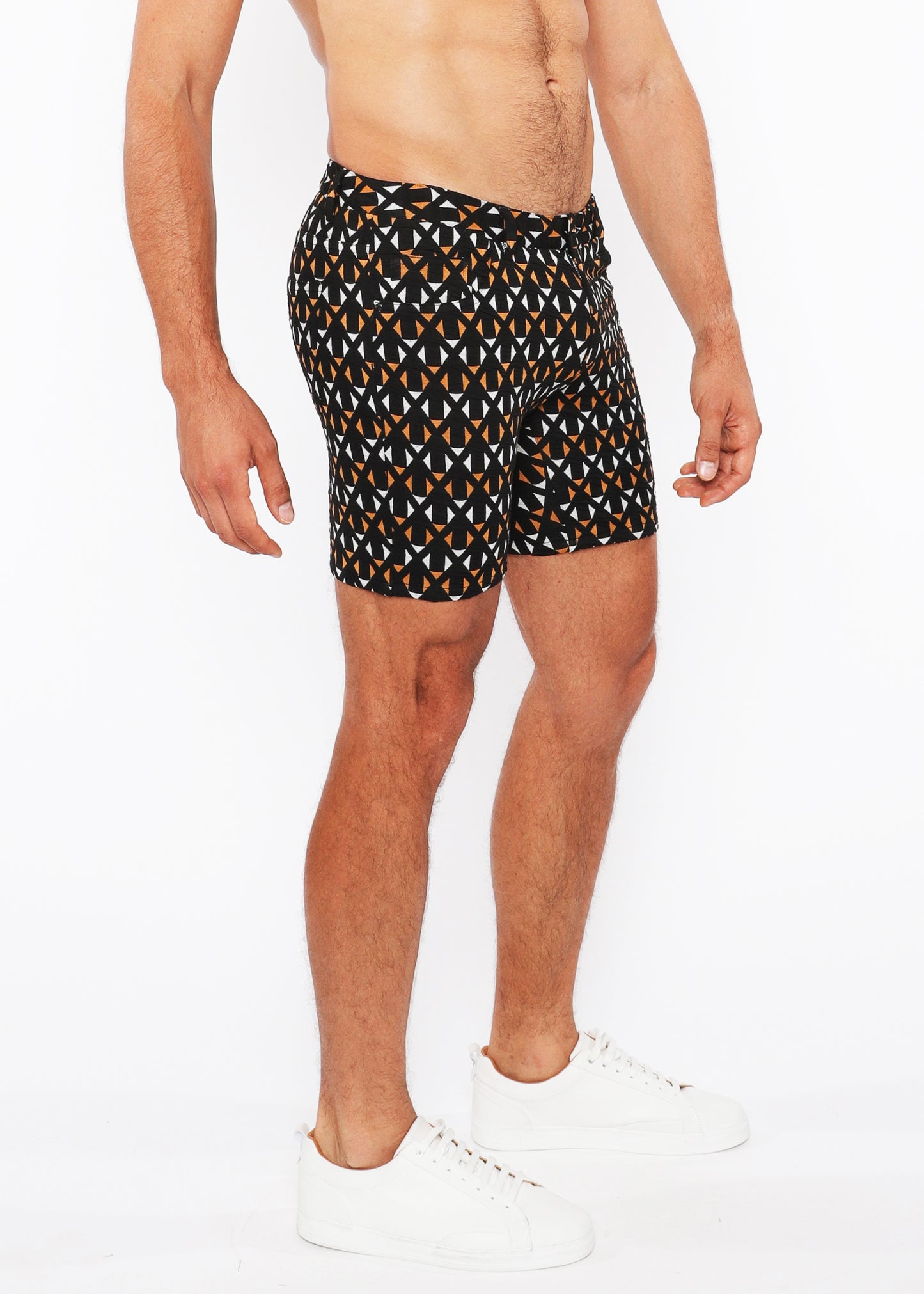 St33le Black/Amber Crosshatch Knit Short