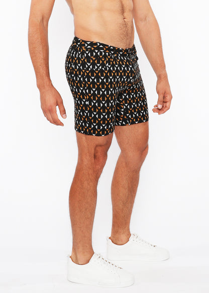 St33le Black/Amber Crosshatch Knit Short