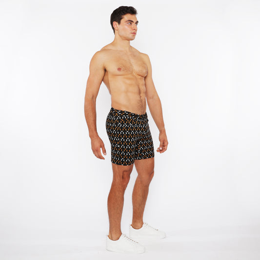 St33le Black/Amber Crosshatch Knit Short