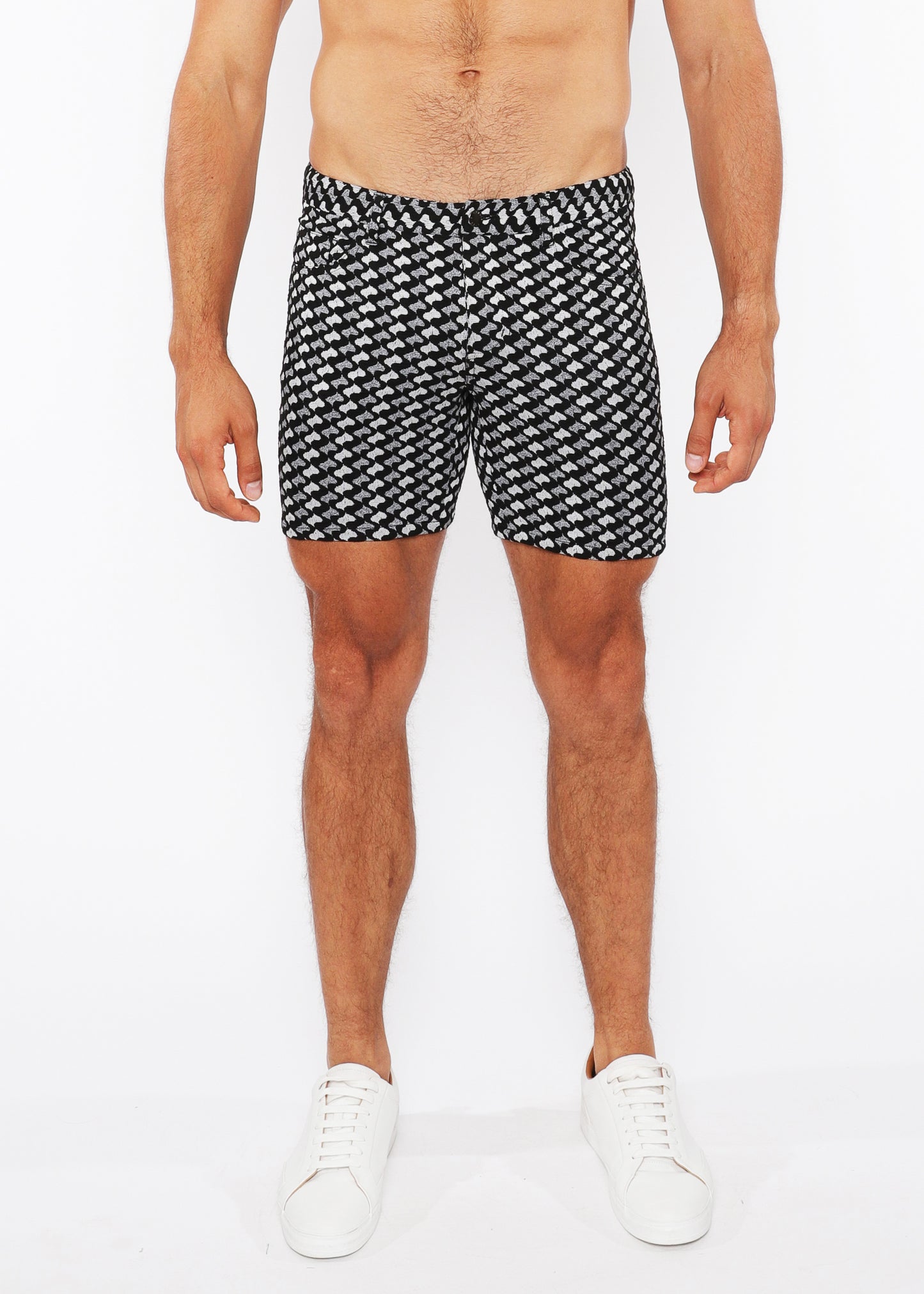 St33le Grey Swirls Jacquard Knit Short