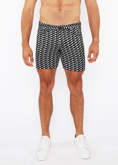 St33le Grey Swirls Jacquard Knit Short