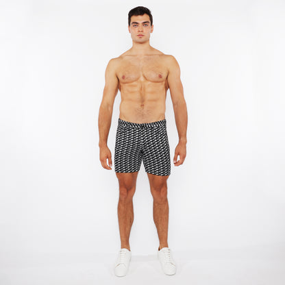 St33le Grey Swirls Jacquard Knit Short