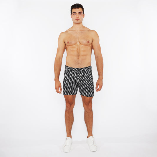 St33le Grey Swirls Jacquard Knit Short