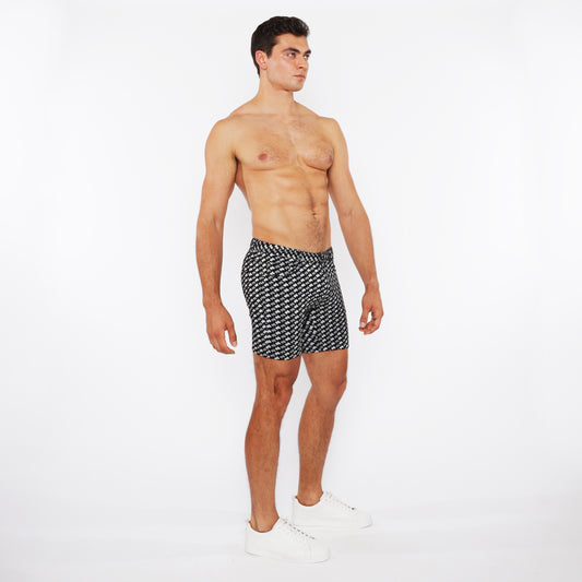 St33le Grey Swirls Jacquard Knit Short