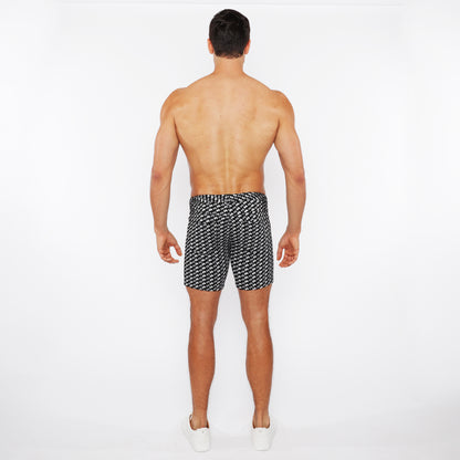 St33le Grey Swirls Jacquard Knit Short