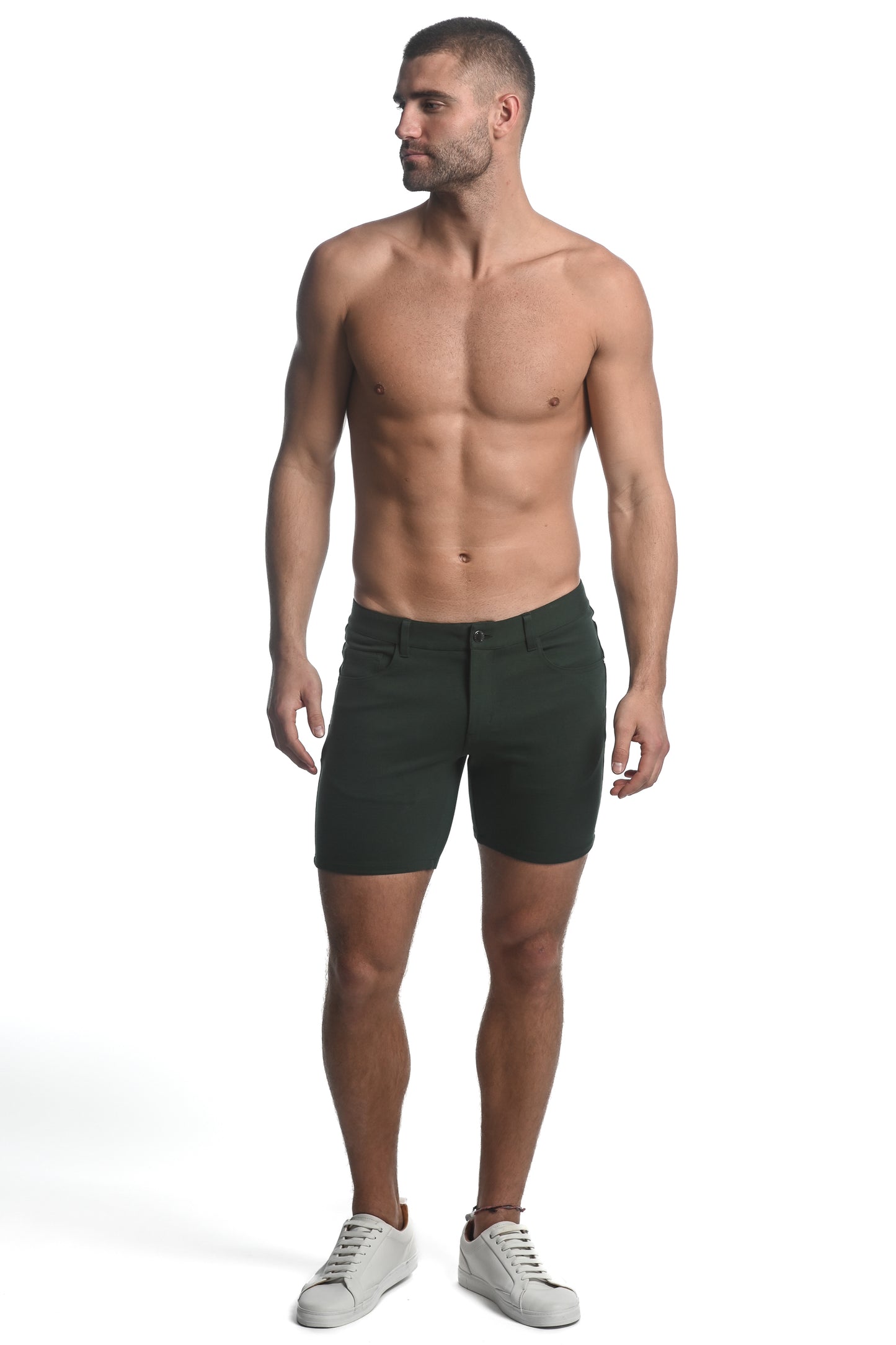 St33le Herb Green Knit Shorts