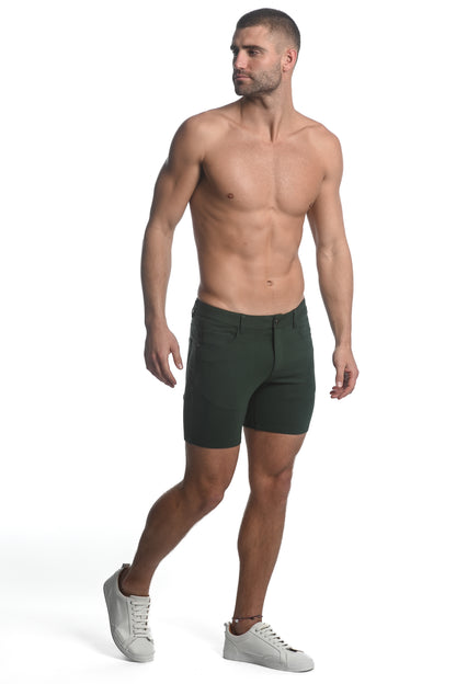 St33le Herb Green Knit Shorts