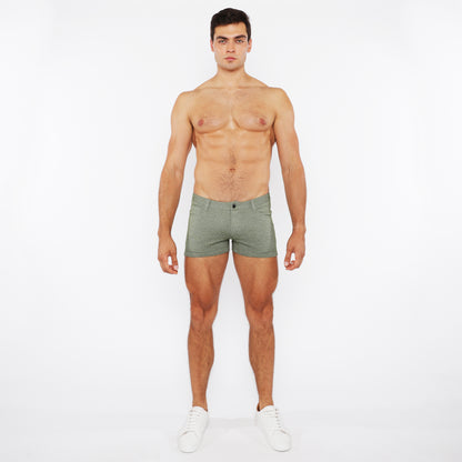 St33le Eucalyptus 3" Two Tone Melange Knit Short