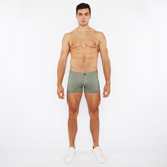 St33le Eucalyptus 3" Two Tone Melange Knit Short