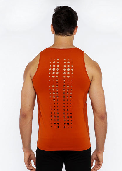 St33le Laser Cut Circular Spine Tank Tops