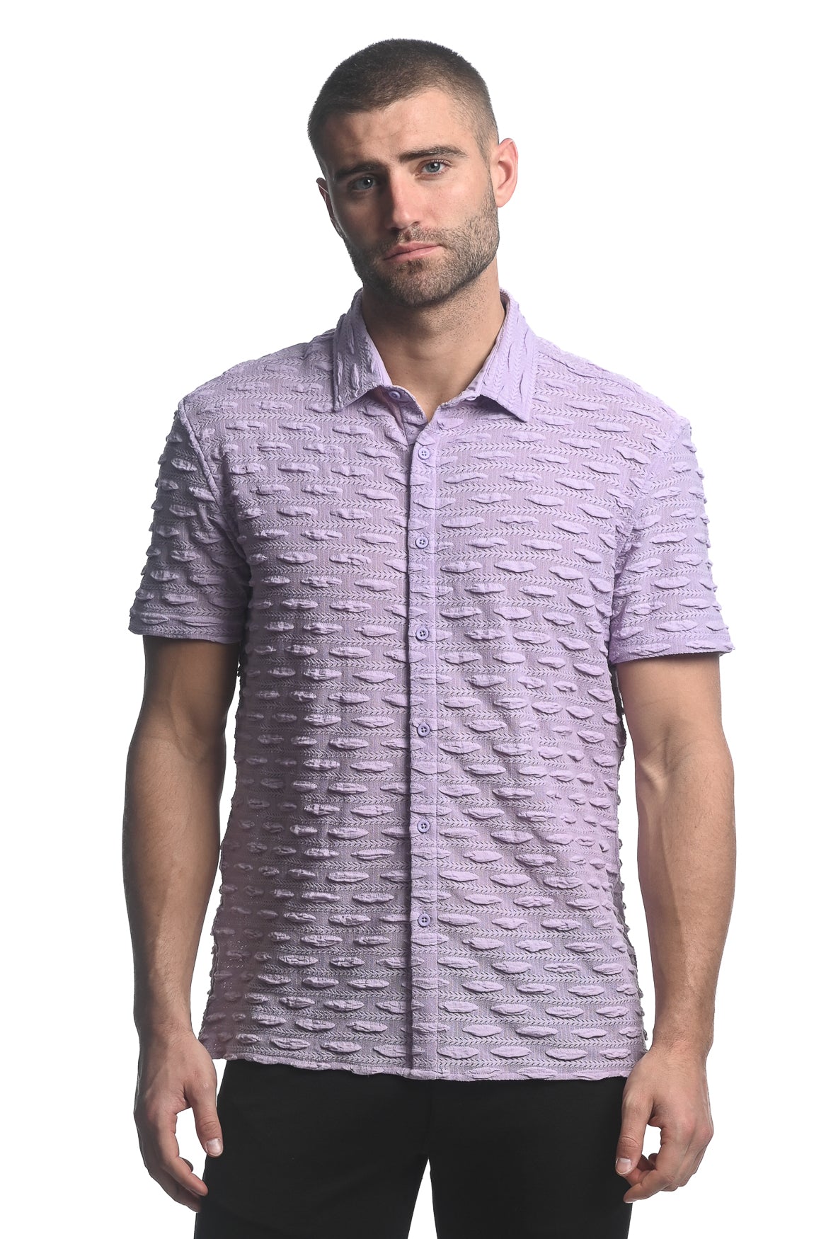 St33le Lavender Vertical Drops Gossamer Shirt