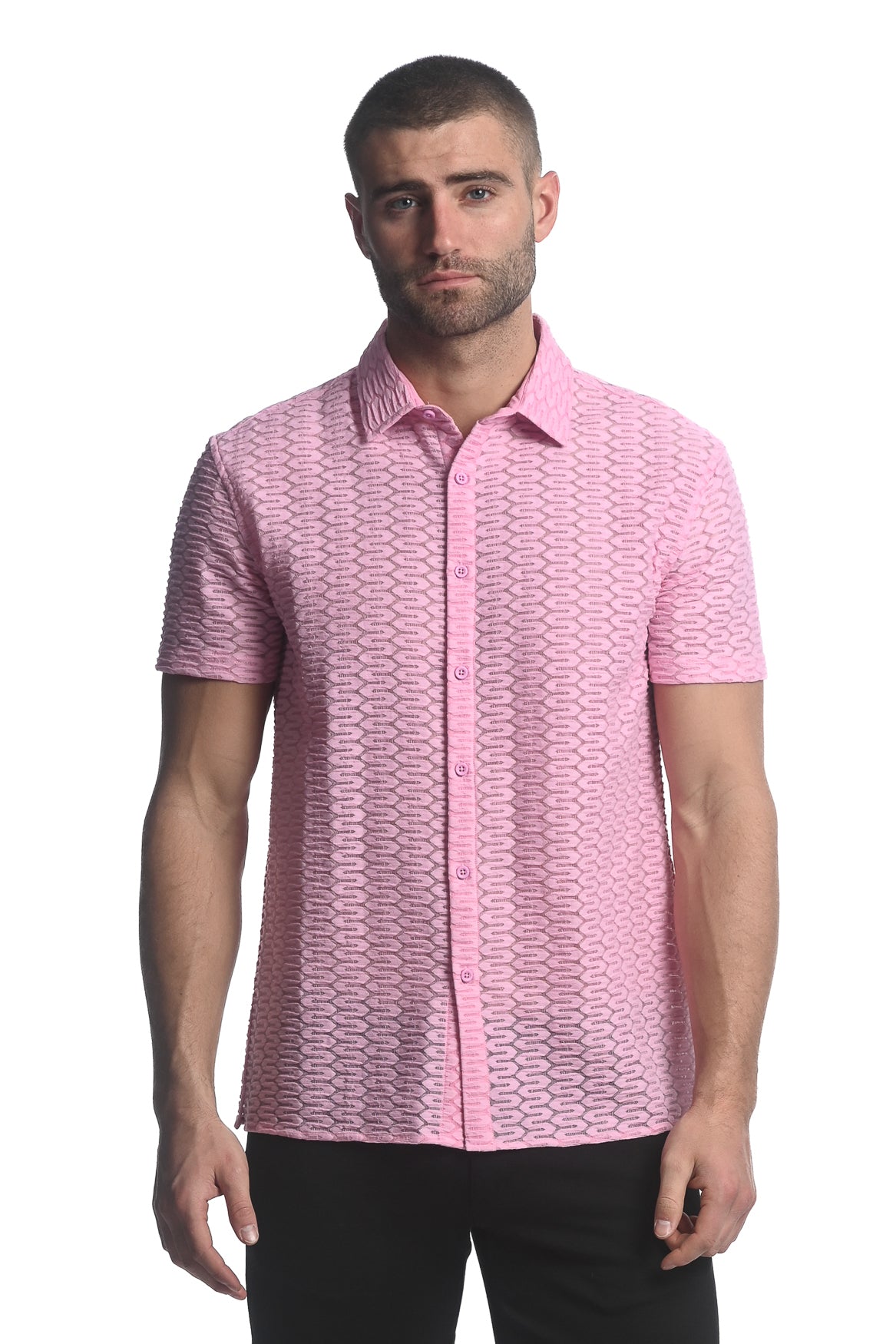 St33le Dusty Pink Hex Gossamer Shirt