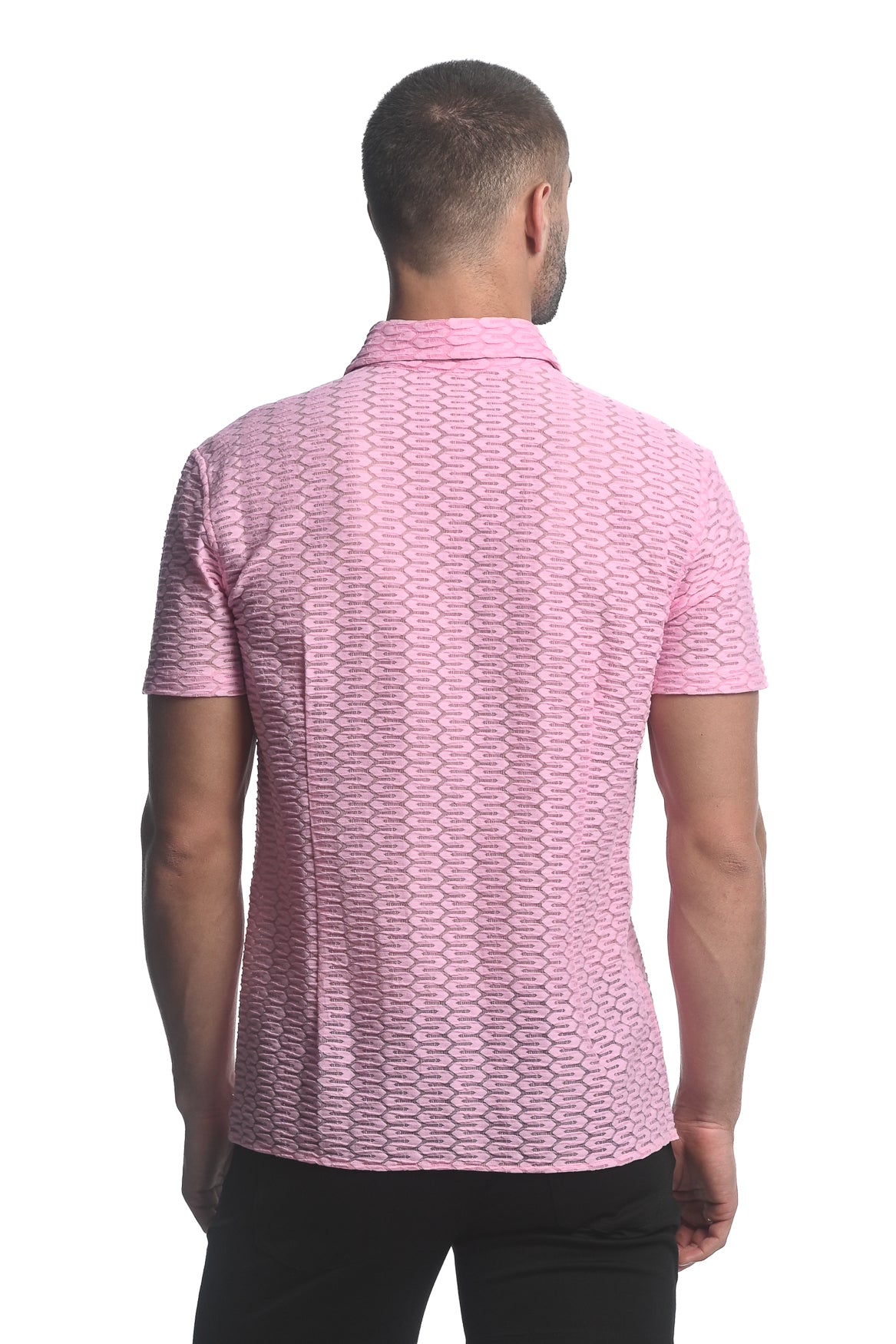 St33le Dusty Pink Hex Gossamer Shirt