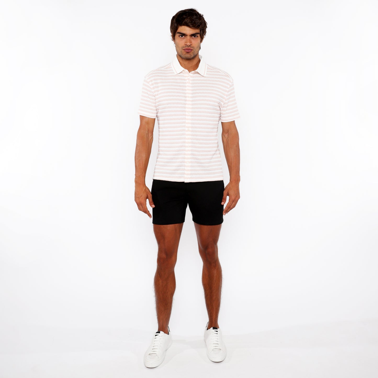 St33le Parfait/White Stretch Knit Shirt