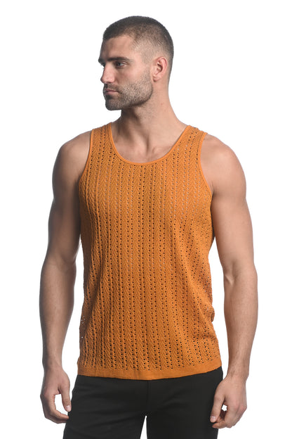 St33le Turmeric Micro Arrows Gossamer Knit Tank