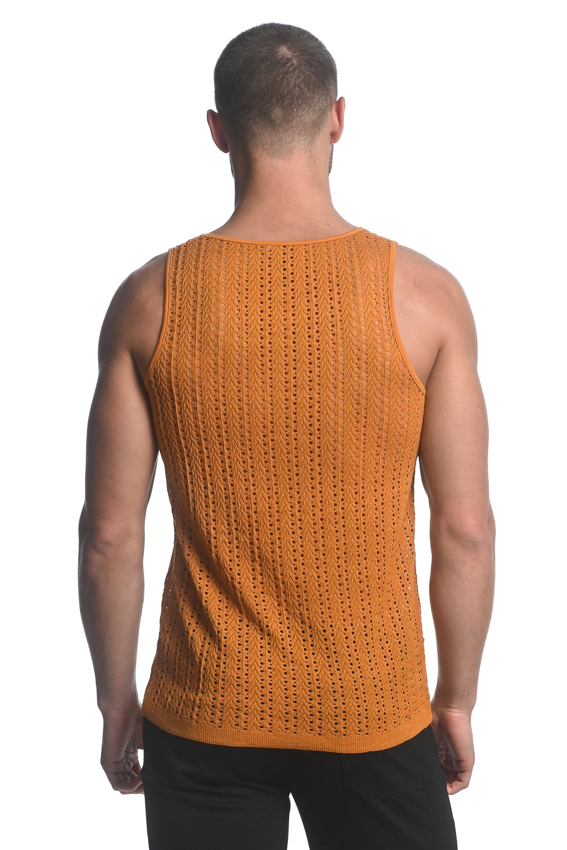 St33le Turmeric Micro Arrows Gossamer Knit Tank