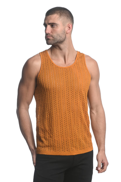 St33le Turmeric Micro Arrows Gossamer Knit Tank