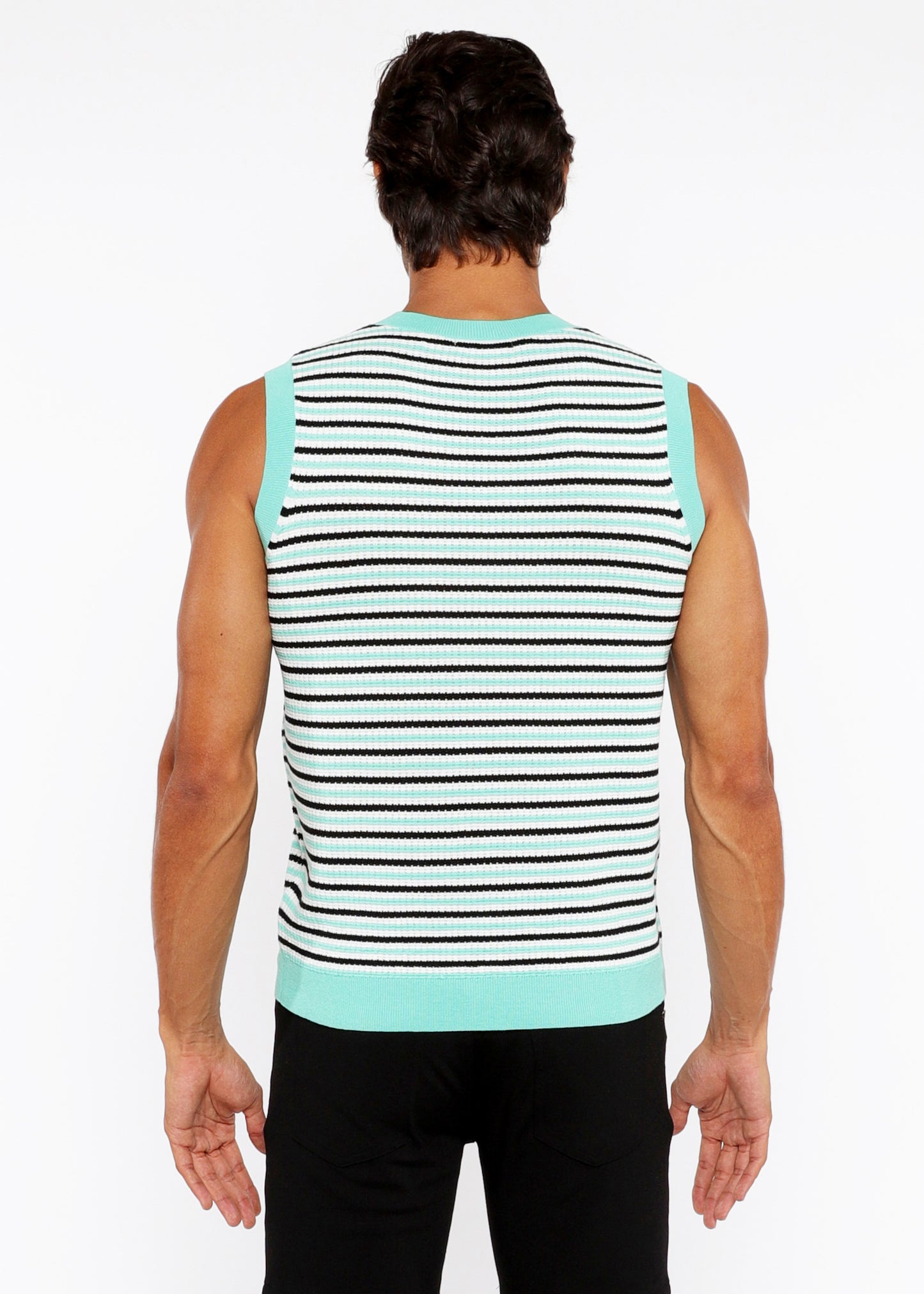 St33le Bud/Midnight Stripe Open Knit Vest