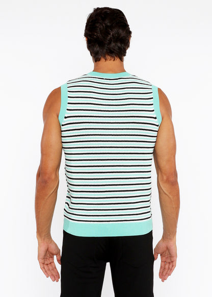 St33le Bud/Midnight Stripe Open Knit Vest