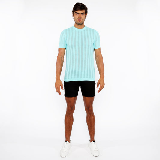 St33le Ocean Textured Knitted Crew Tee