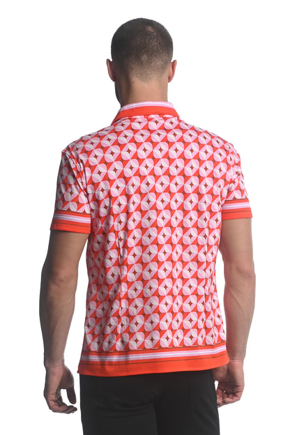 St33le Coral Star Clover Printed Knit Shirt