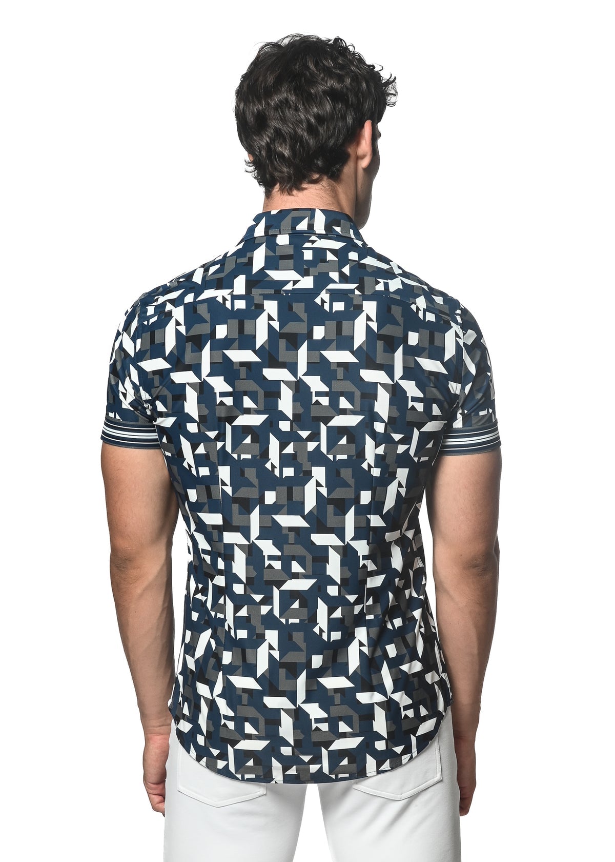 St33le Harbor Blue Printed Performance Shirt