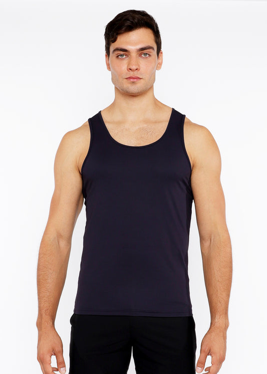 St33le Peacoat Textured Mesh Performance Tank Top