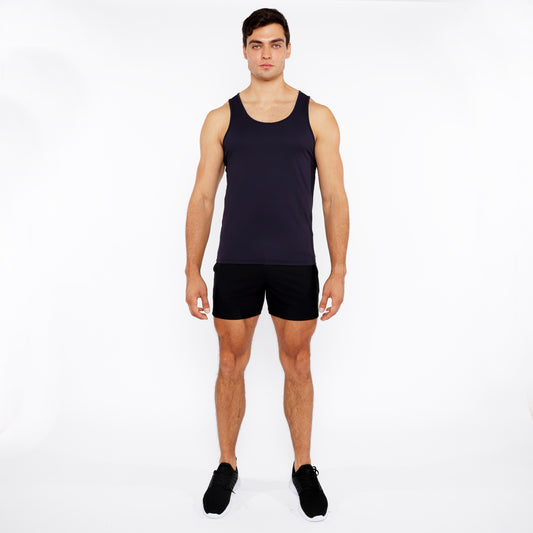 St33le Peacoat Textured Mesh Performance Tank Top
