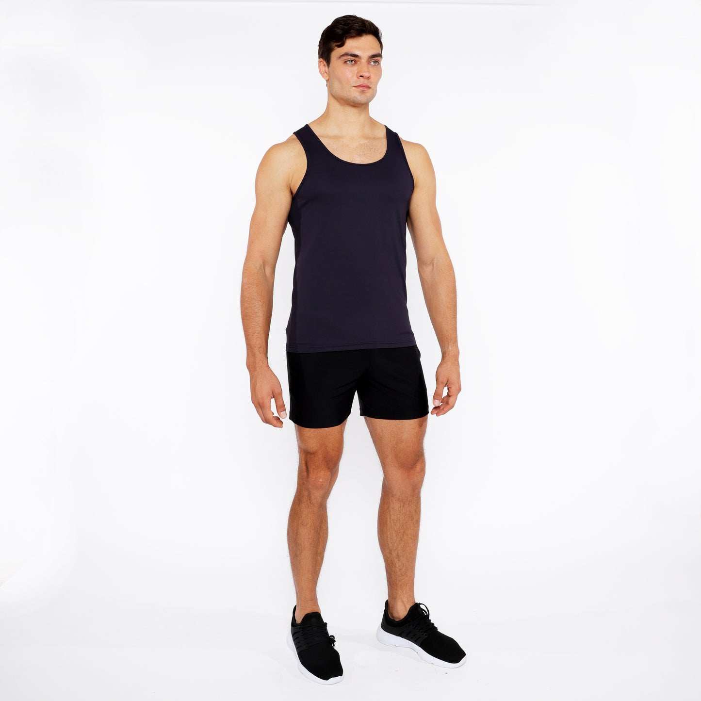 St33le Peacoat Textured Mesh Performance Tank Top