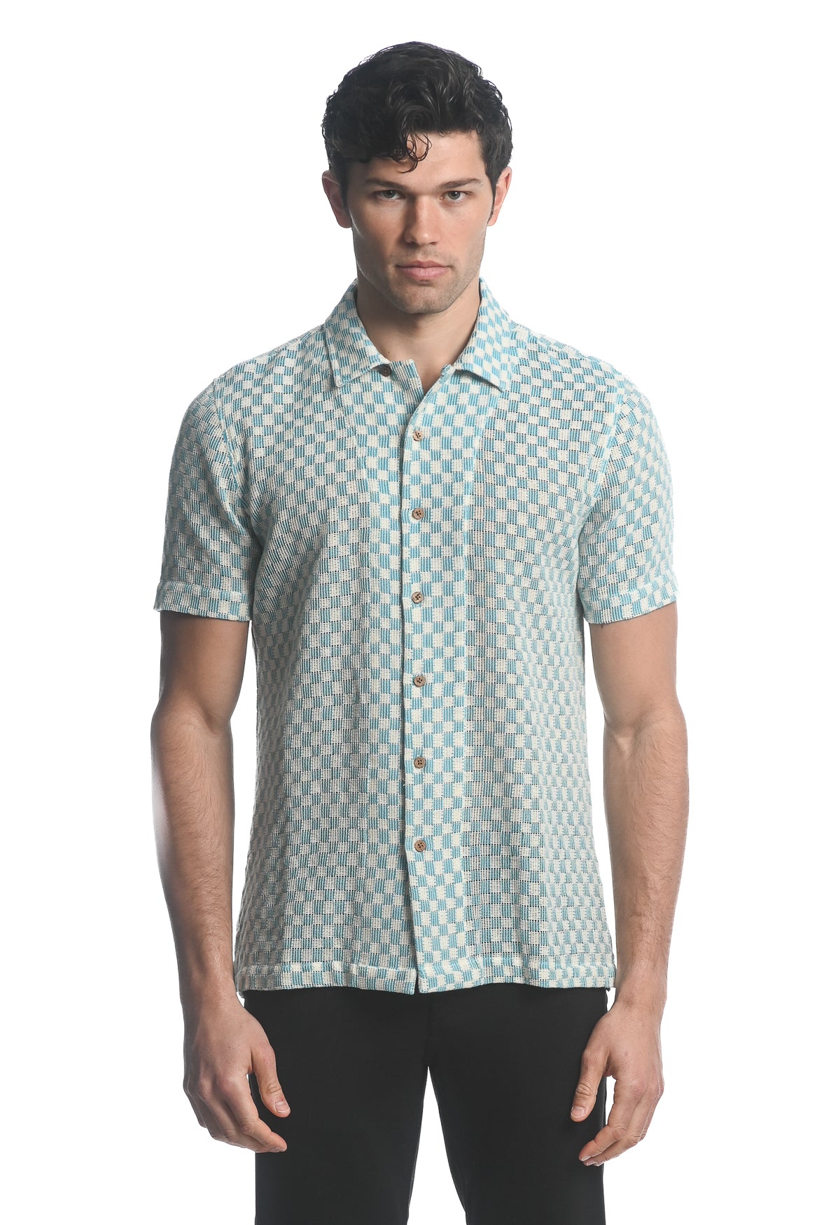 St33le Blue/White Checkers Gossamer Shirt