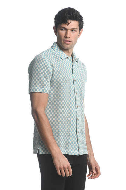 St33le Blue/White Checkers Gossamer Shirt