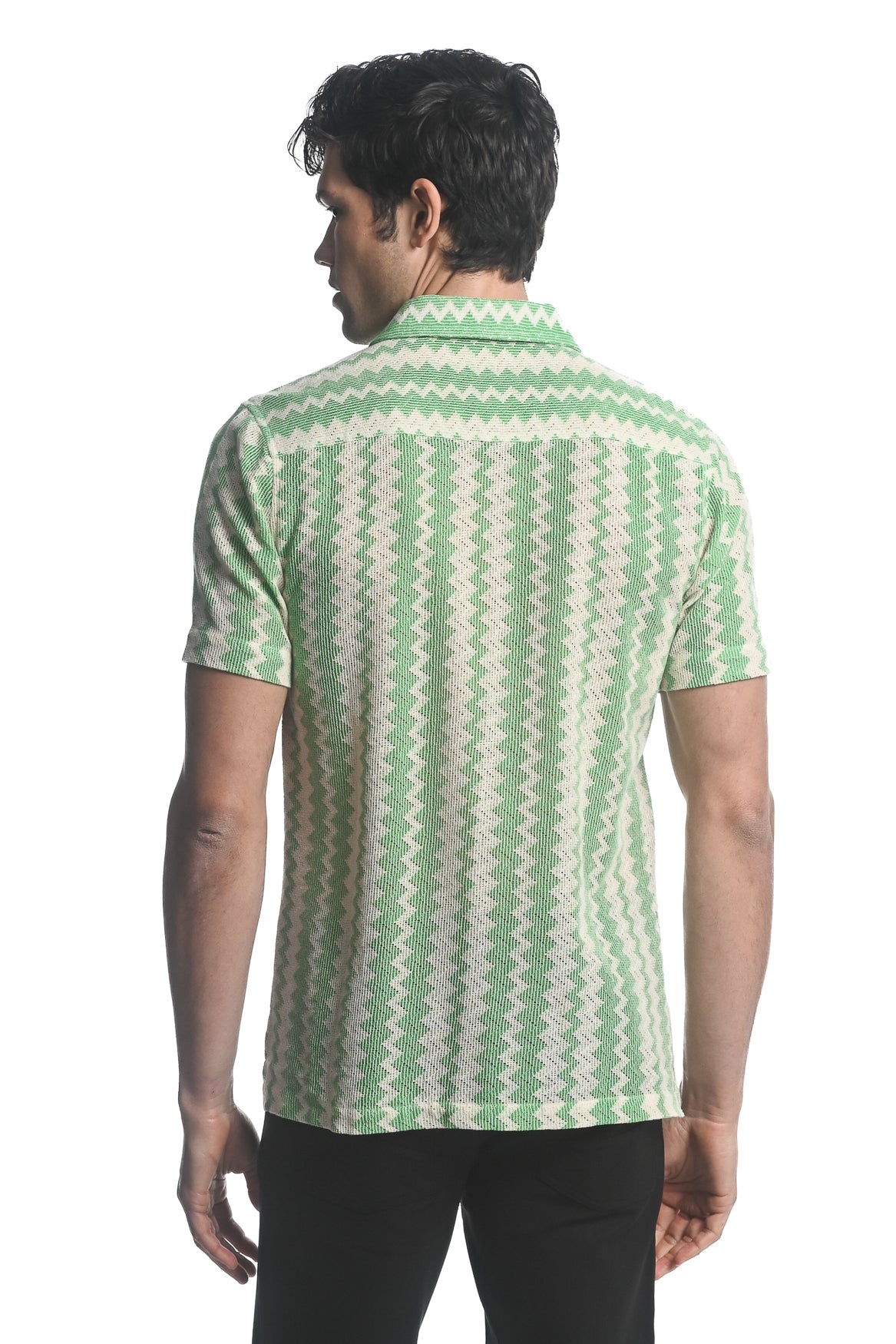 St33le Mint Chevron Gossamer Knit Shirt