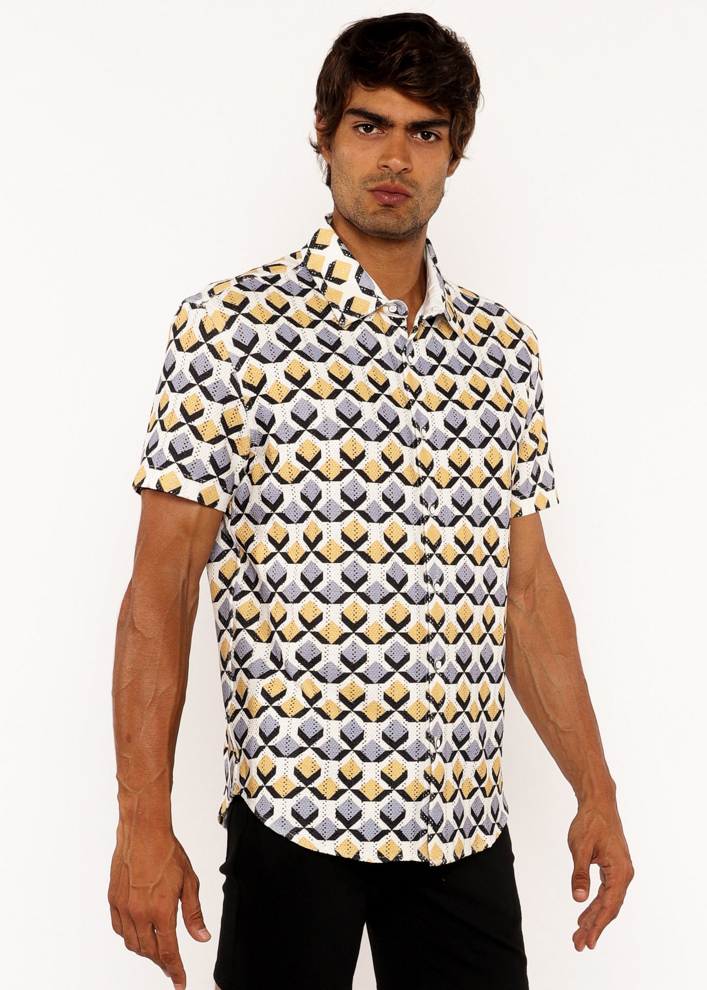 St33le Gold/Silver Diamonds Knit SS Shirt