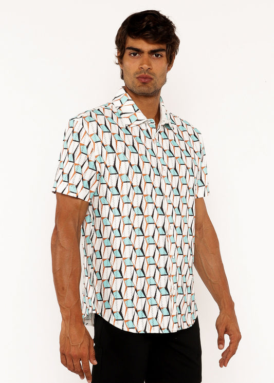 St33le Stalk/Ochre 3D Box Knit SS Shirt