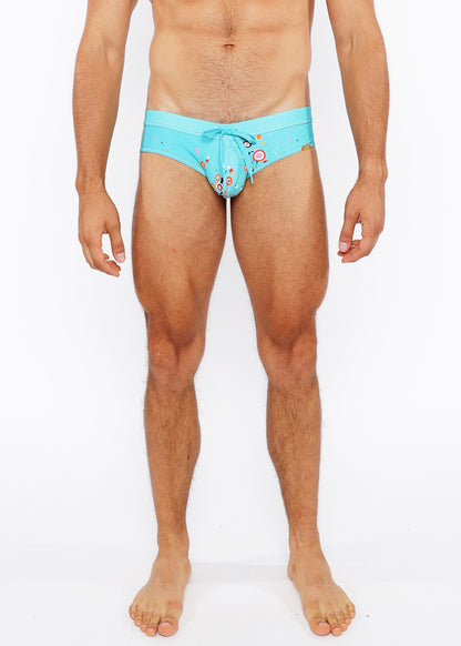 St33le Sky/Multi Circles Printed Swim Brief