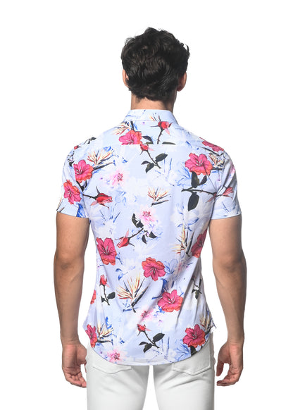 St33le Periwinkle Hibiscus Knit SS Shirt