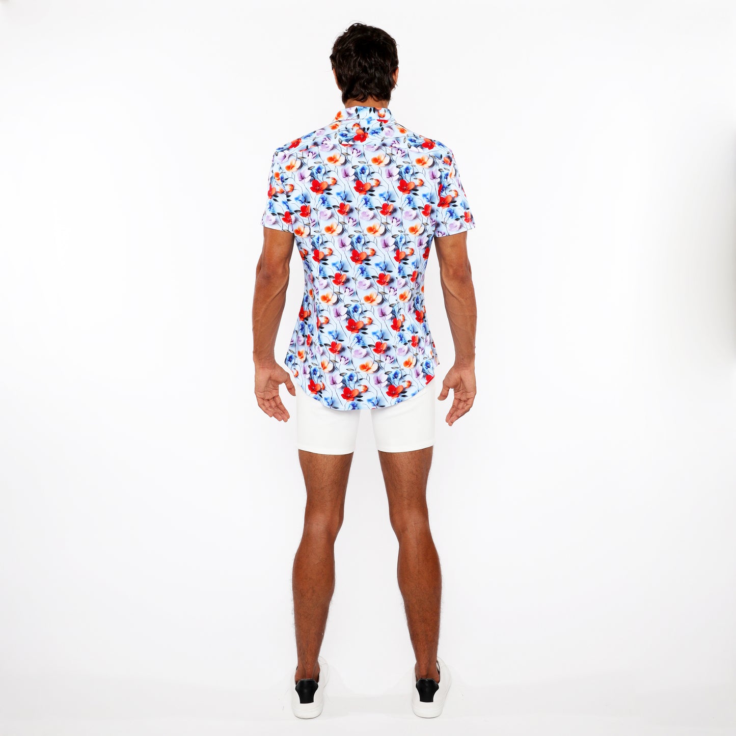 St33le Multi Floral 3D Print Knit SS Shirt