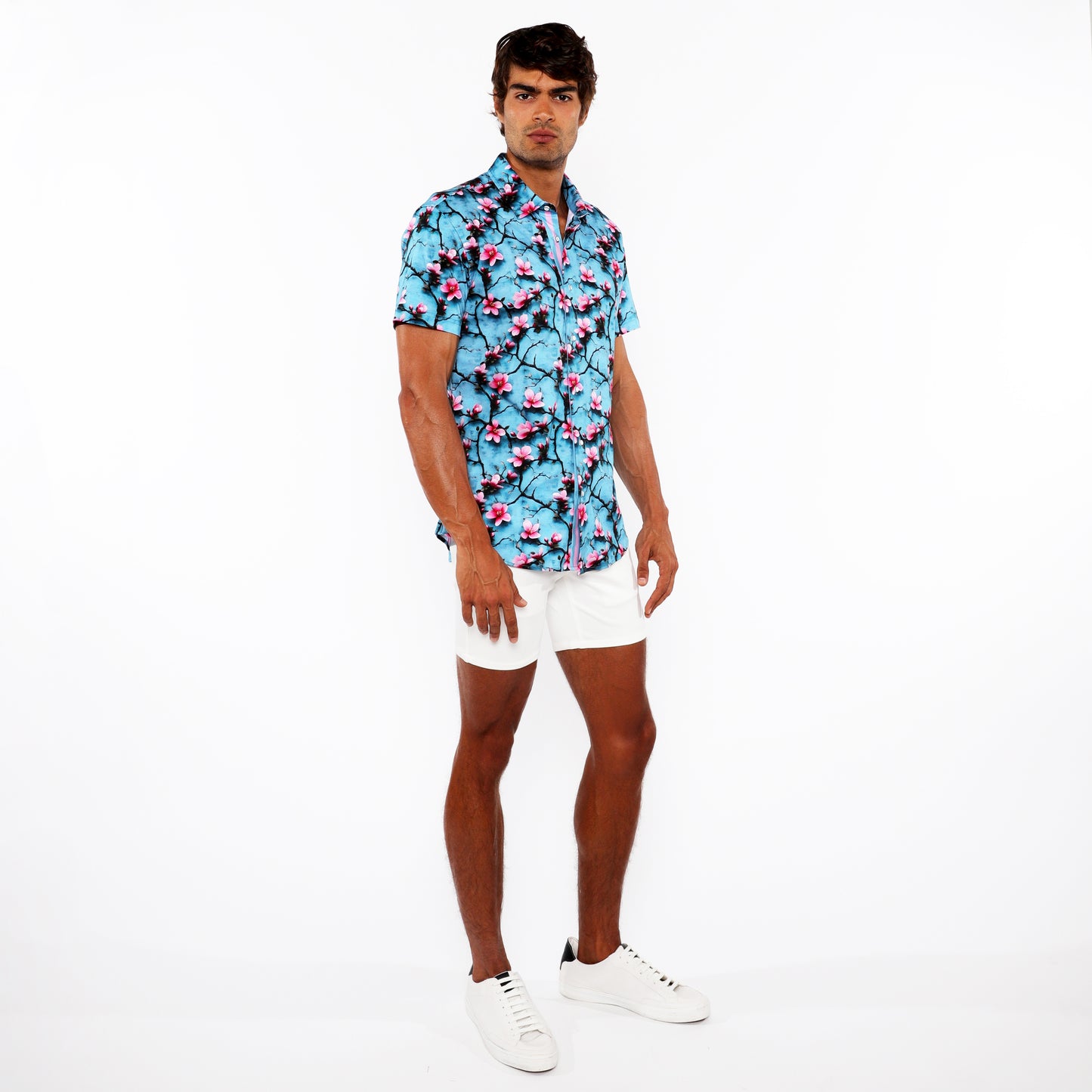 St33le Cherry Blossoms 3D Print Knit SS Shirt