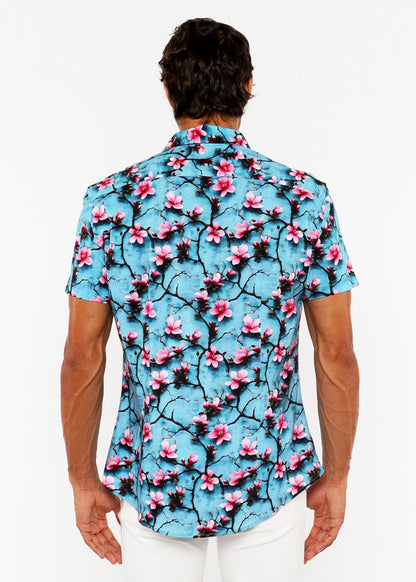 St33le Cherry Blossoms 3D Print Knit SS Shirt