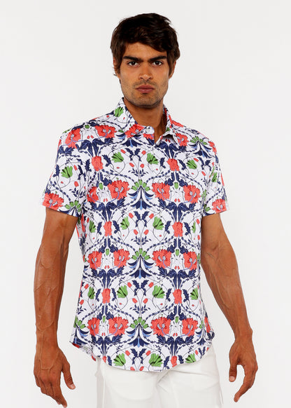 St33le Slate/Sienna Floral Print Jersey Shirt