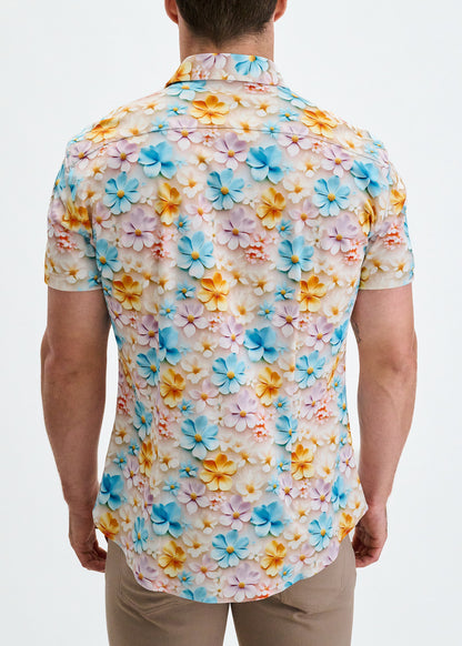 St33le Sky/Lilac 3D Printed Knit Shirt