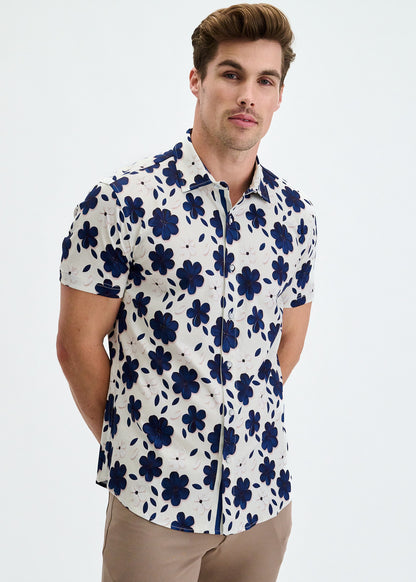 St33le Ink/Cream Floral 3D Printed Shirt