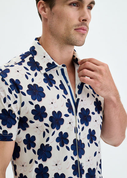 St33le Ink/Cream Floral 3D Printed Shirt