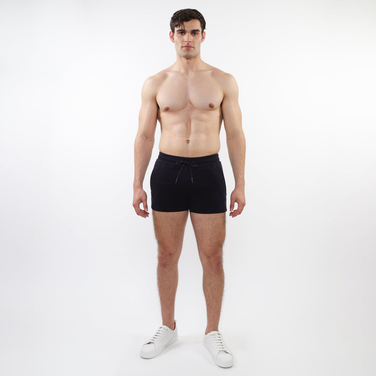 St33le Navy 3.5" Retro Stretch Knit Gym Shorts