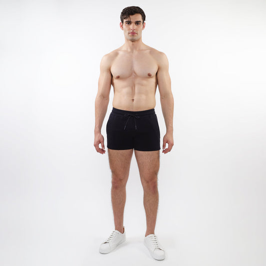 St33le Navy 3.5" Retro Stretch Knit Gym Shorts