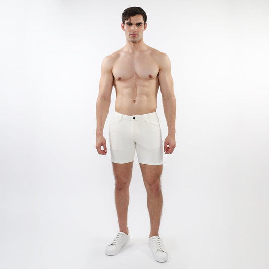 St33le Ecru Parquet 5" Jacquard Knit Short