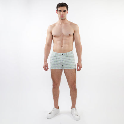 St33le Limited Edition Sky/Mint Tweed 3" Jacquard Short