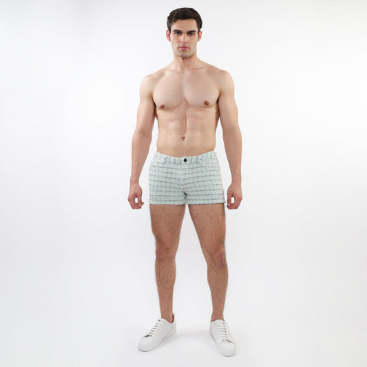 St33le Limited Edition Sky/Mint Tweed 3" Jacquard Short