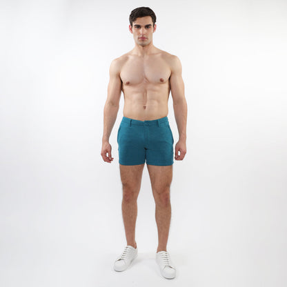 St33le Turquoise 5" Textured Knit Short